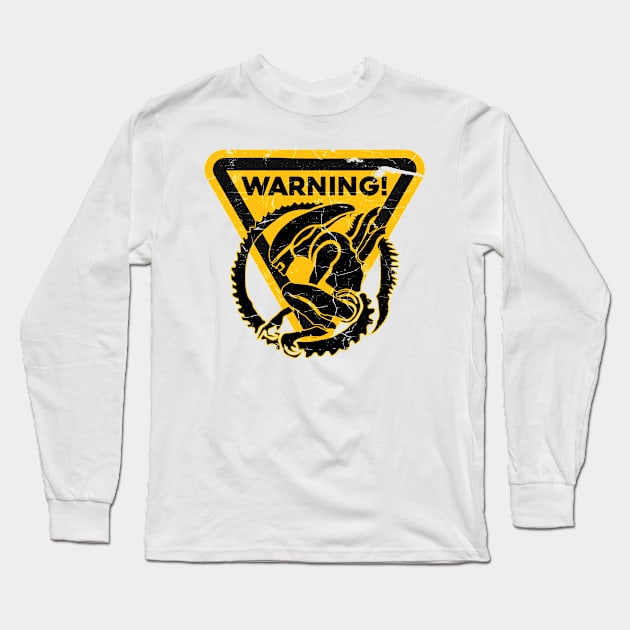 Warning Xenomorph Long Sleeve T-Shirt by themodestworm